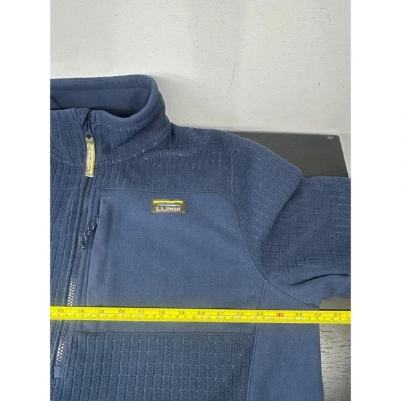 LL Bean Mountain Classic Windproof Fleece Quater Zip Jacket Blue Mens XL - Picture 4 of 6